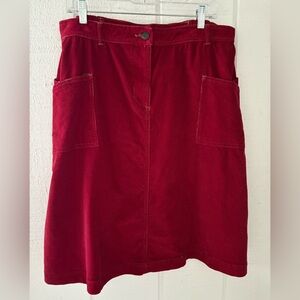 Red Corduroy Skirt Denim &CO see photos for measurements